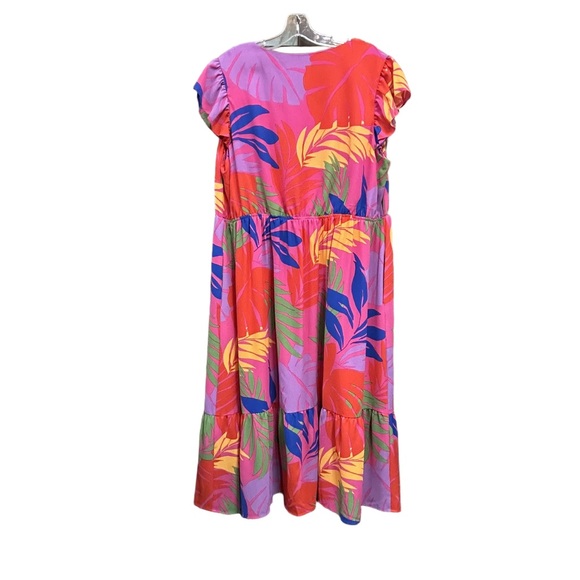 52Seven tropical print VNeck maxi dress flutter sleeve Size 18W Sun destination - Picture 2 of 5